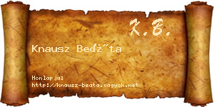 Knausz Beáta névjegykártya